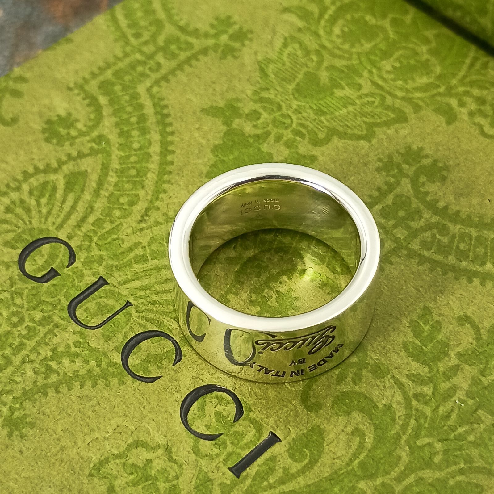 GUCCI グッチ 10号 ロゴ リング 指輪 レディース 表記11号 シルバー925