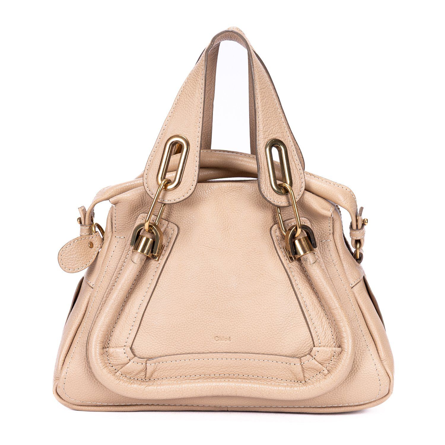 [中古] CHLOE クロエスモールパラチベージュグレインカーフスキンレザーA