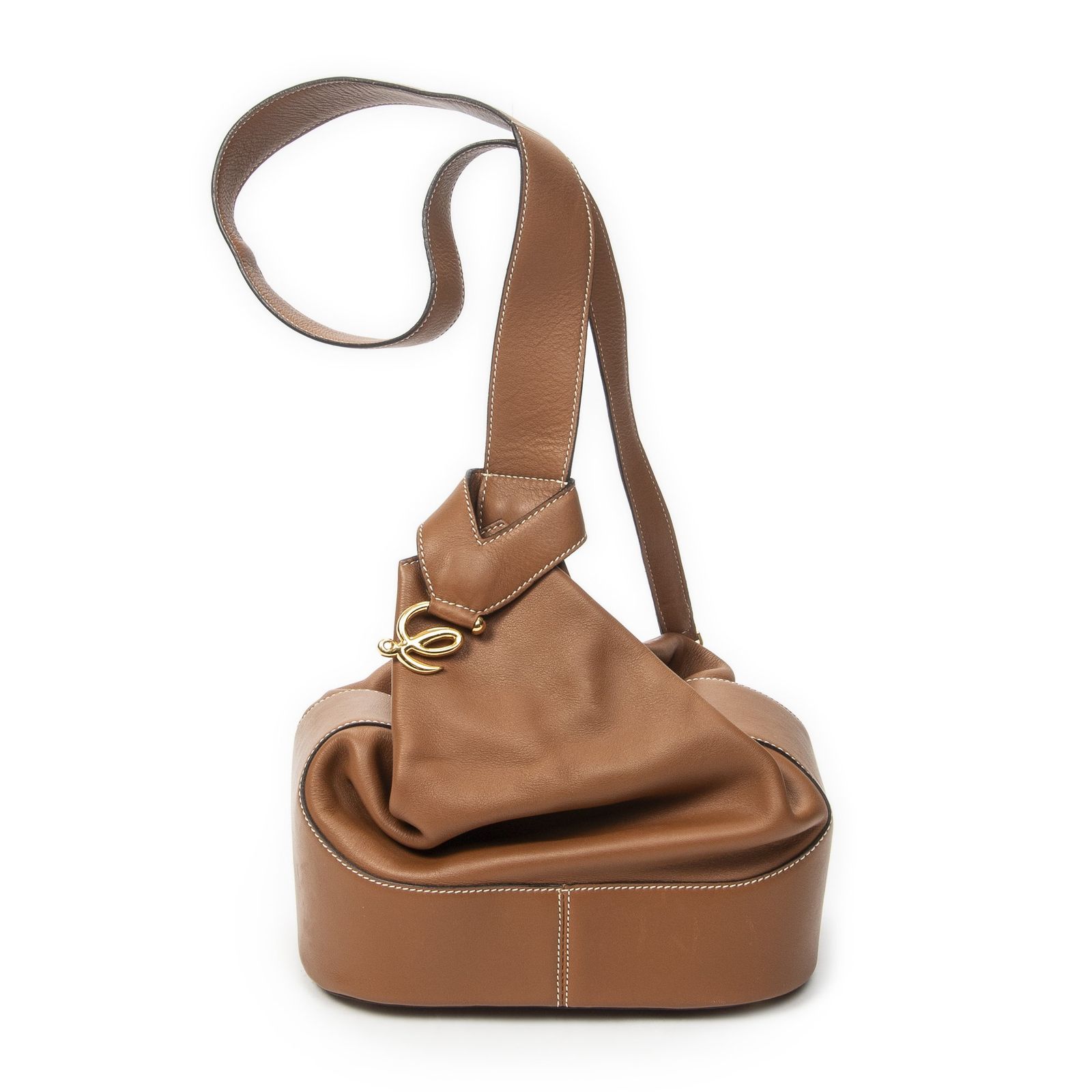 [中古] LOEWE ロエベVintage Anton Backpack茶色カーフスキンレザーA