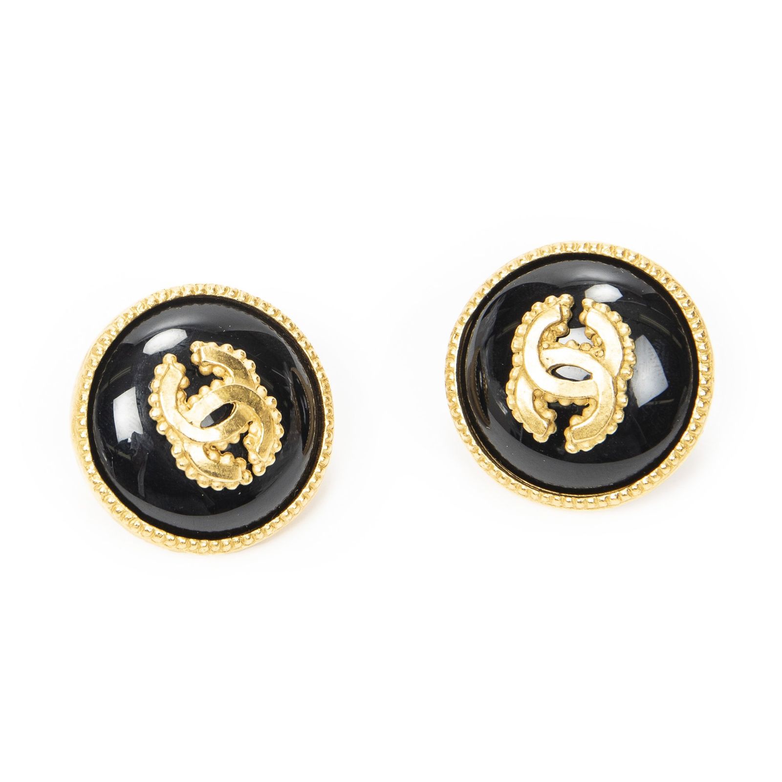 [中古] CHANEL シャネルラージ CC ラウンド クリップオン イヤリング金金メッキA