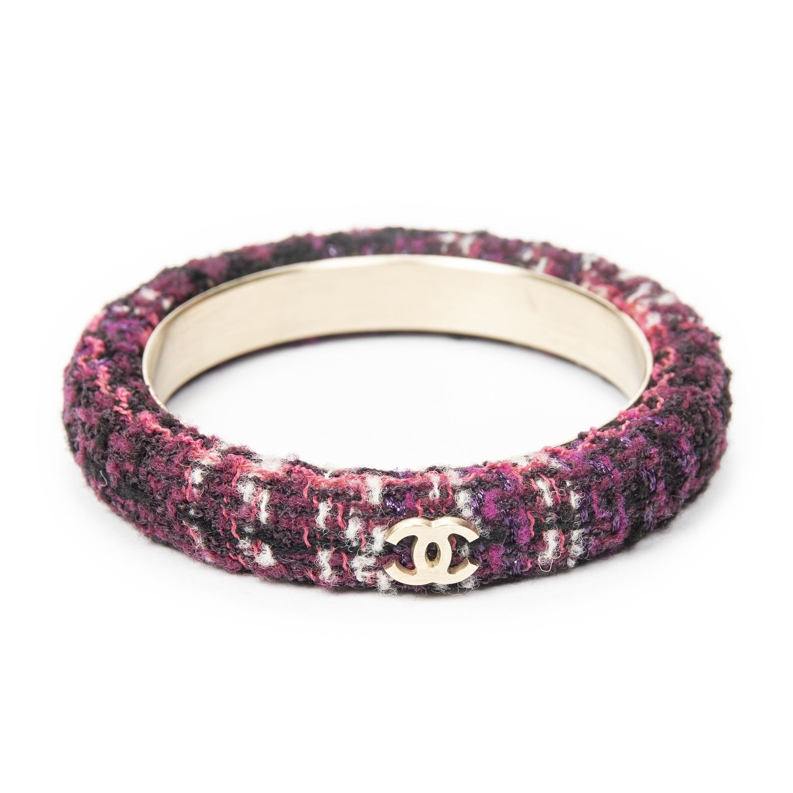 [中古] CHANEL シャネルCC Tweed Bangle紫金メッキA