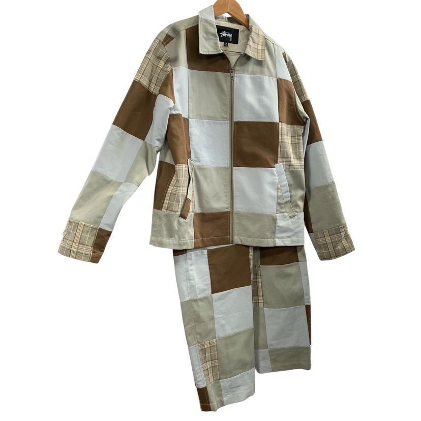 ♪4459 STUSSY Patchwork パッチワーク パネル セットアップ 中古美品 Mサイズ 2020AW 「Patchwork Beach Jacket Pants」パッチワーク セットアップ ばら売り不可 上下共 Mサイズ