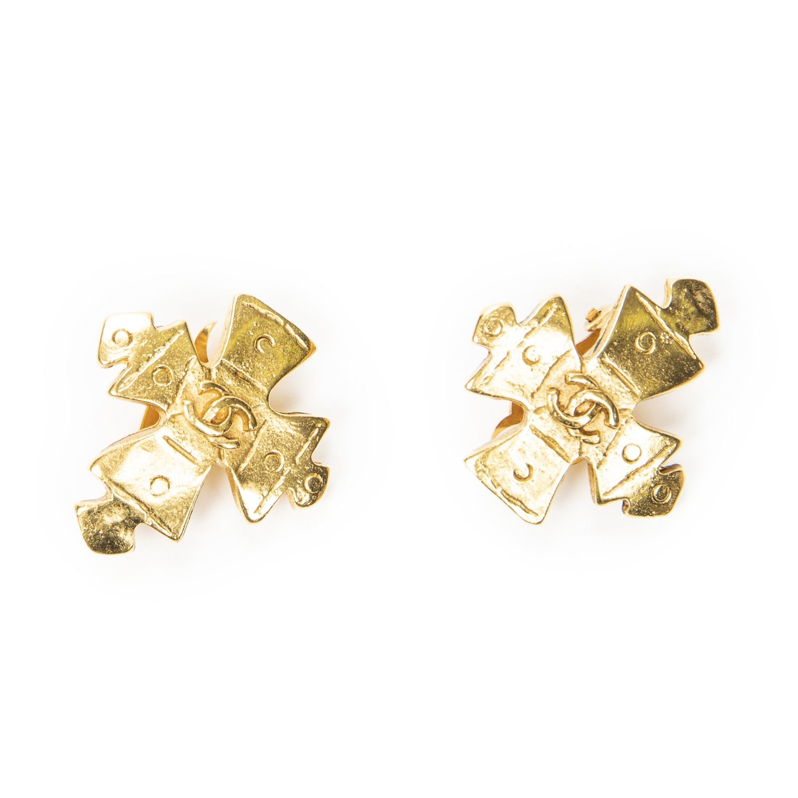 [中古] CHANEL シャネルココマーク クリップタイプ イヤリング金金メッキA
