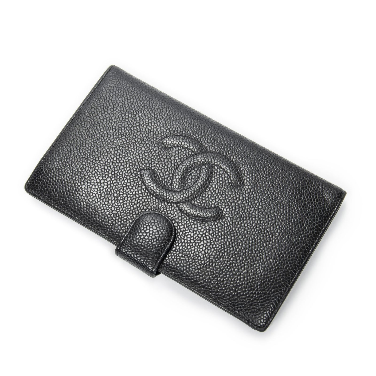 [中古] CHANEL シャネルCC タイムレス フレンチ パース ウォレット黒キャビアレザーAB