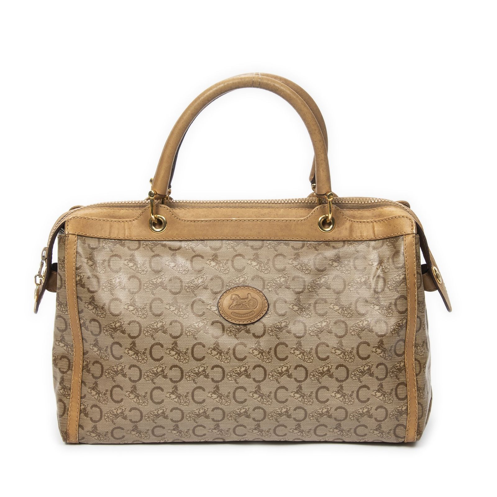 [中古] CELINE セリーヌVintage Carriage BowlerベージュC Carriage Coated CanvasB
