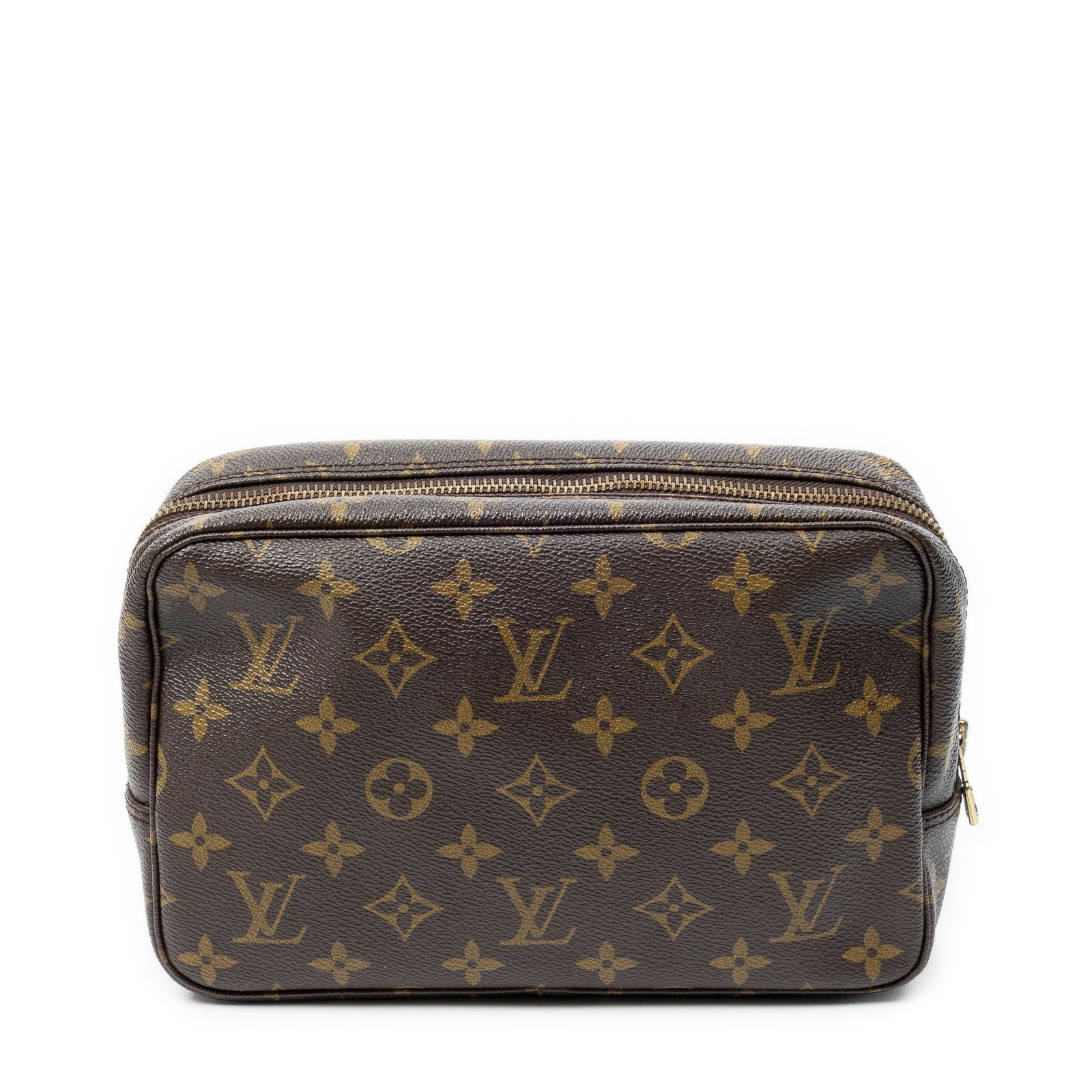 [中古] LOUIS VUITTON ルイヴィトントイレタリーポーチ茶色モノグラムキャンバスA