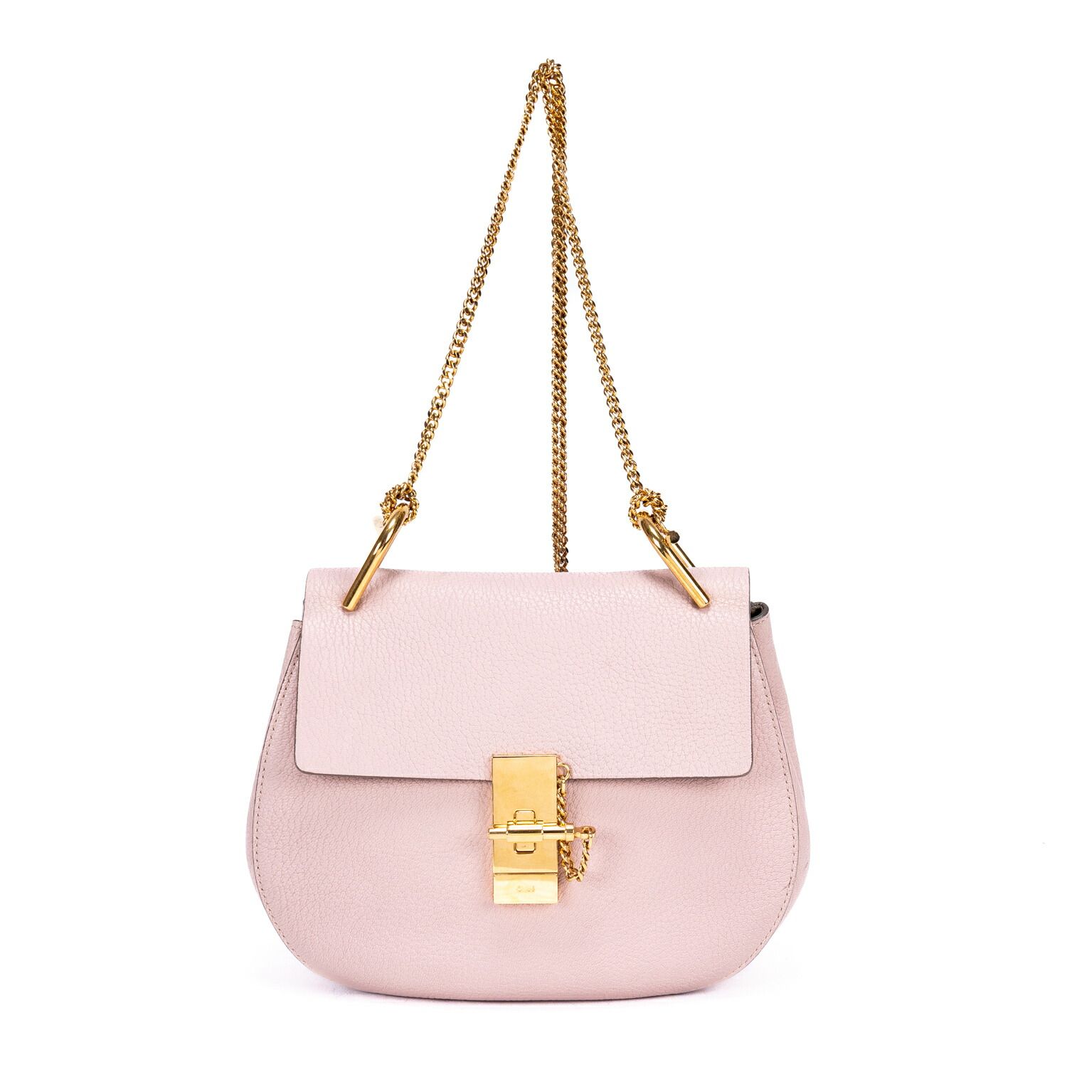 [中古] CHLOE クロエドーム型 クロスボディショルダーバッグピンクスパイクカーフスキンレザーAB