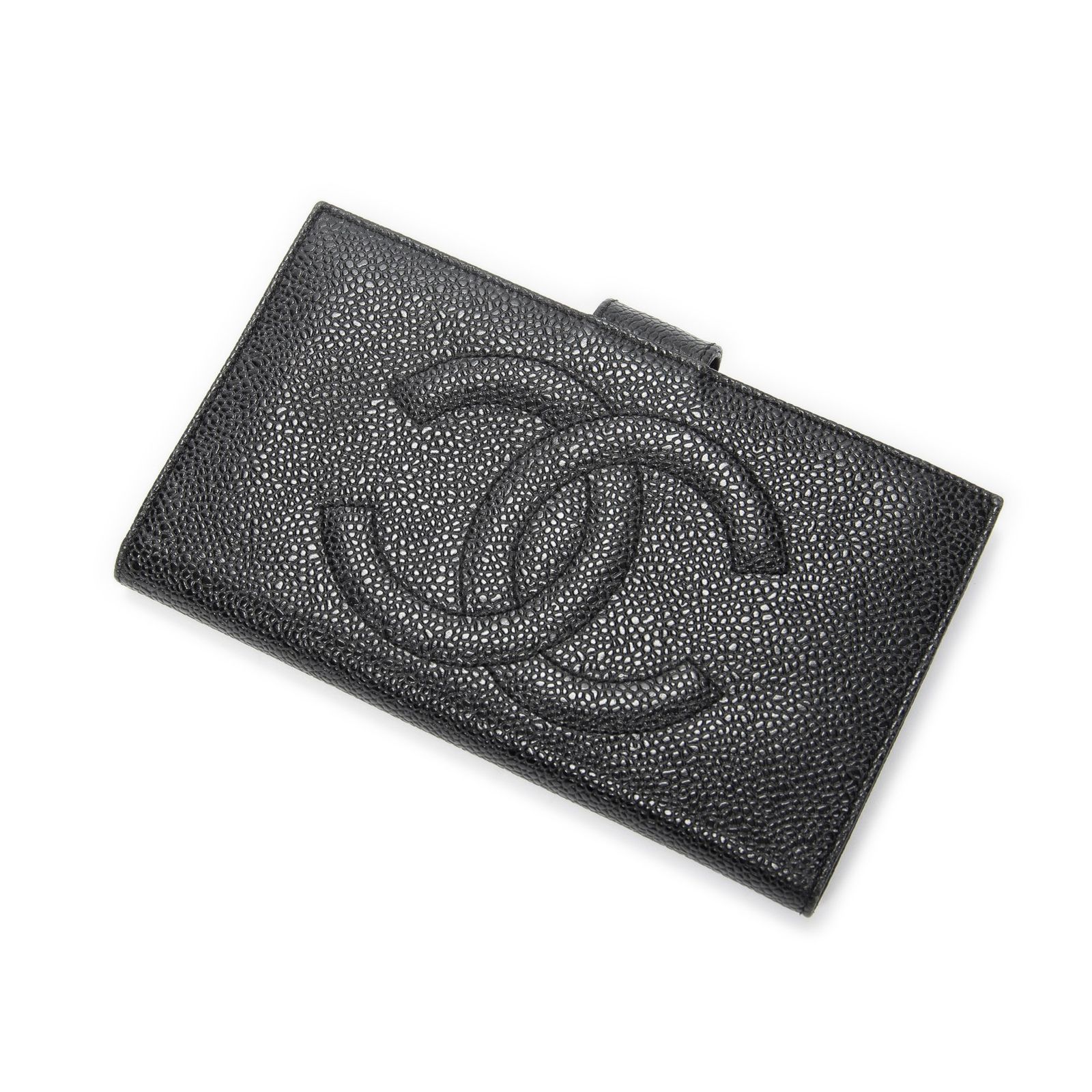 [中古] CHANEL シャネルCC タイムレス フレンチ パース ウォレット黒キャビアレザーA