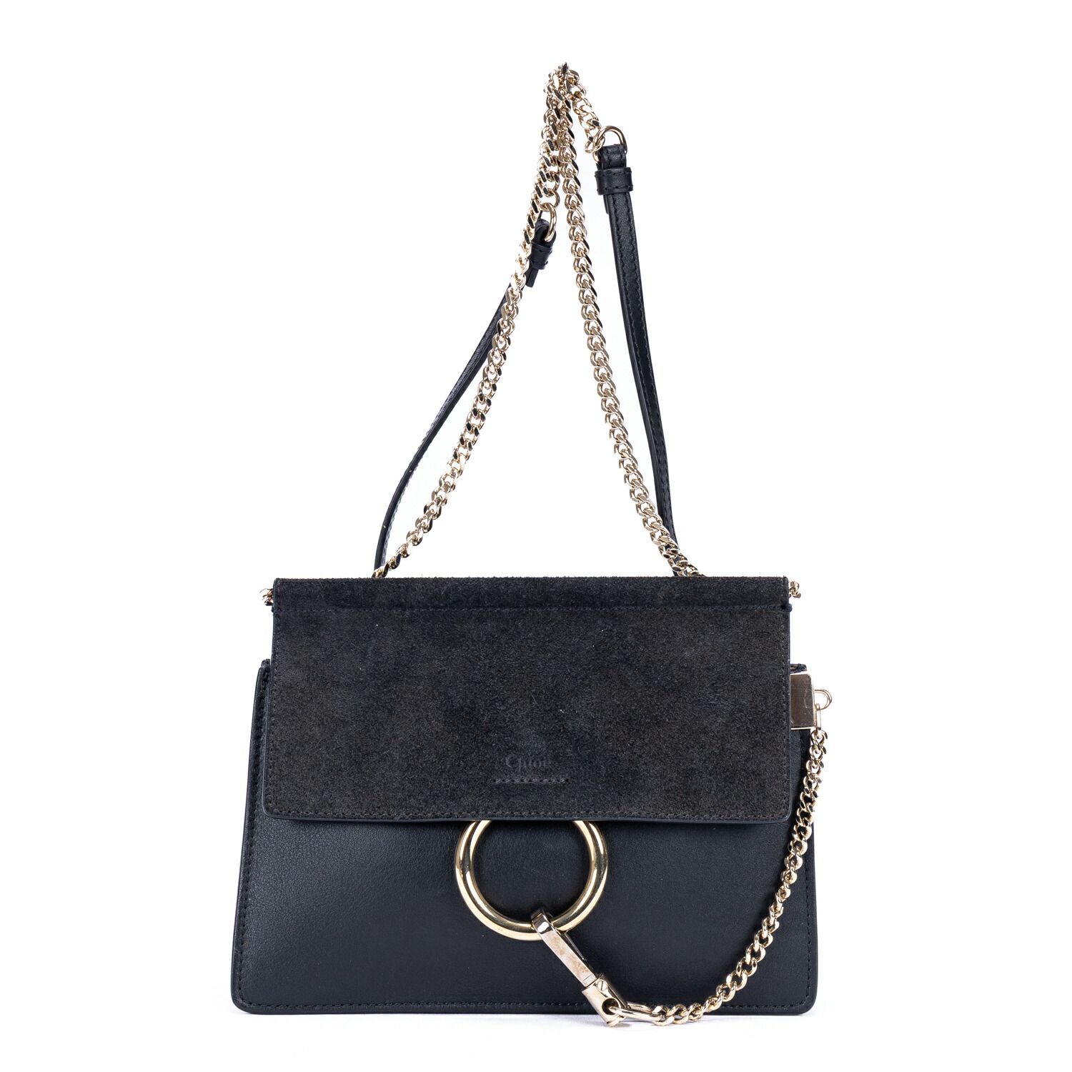 [中古] CHLOE クロエフェイネイビースムースカーフスキンレザー、スエードレザーA
