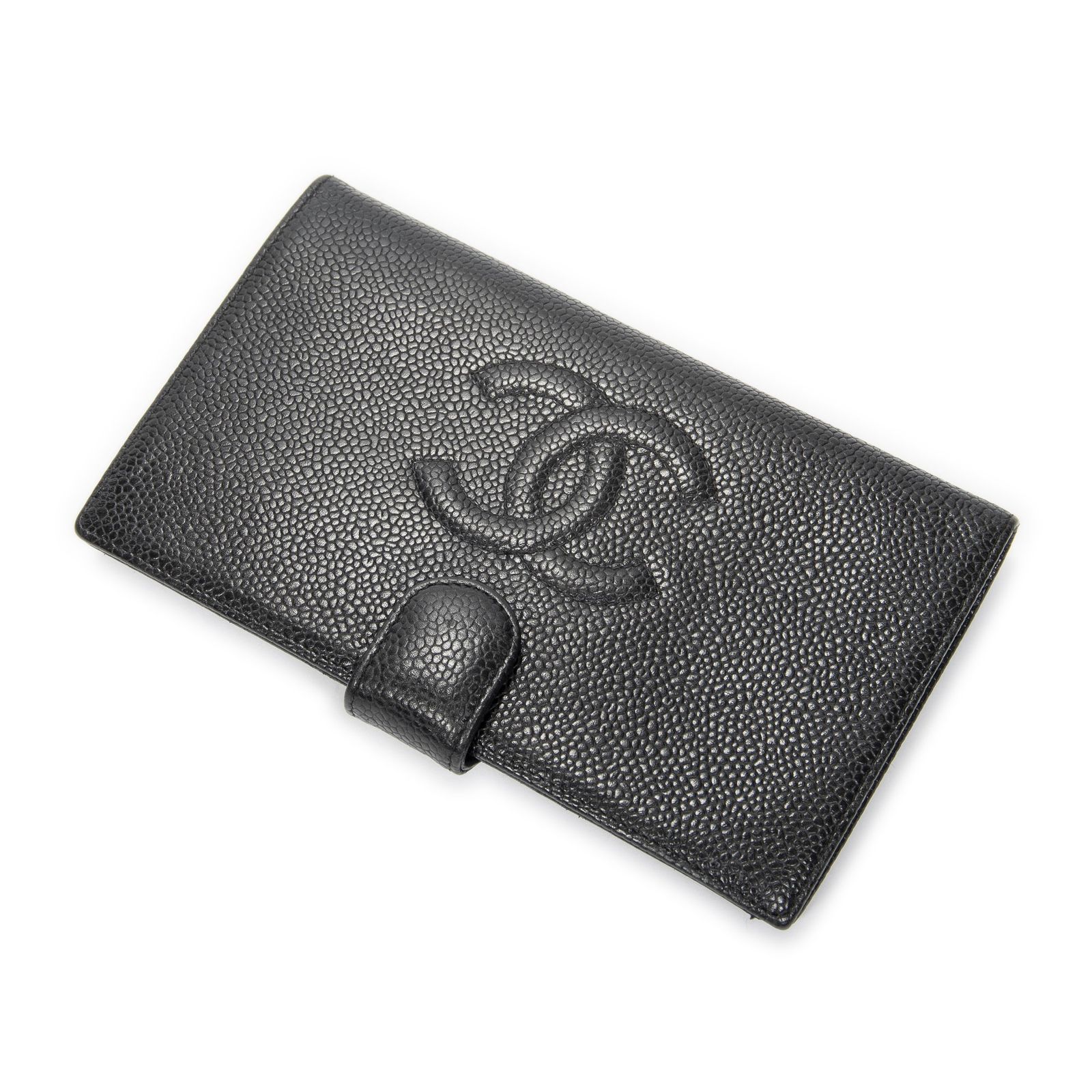 [中古] CHANEL シャネルCC タイムレス フレンチ パース ウォレット黒キャビアレザーAB