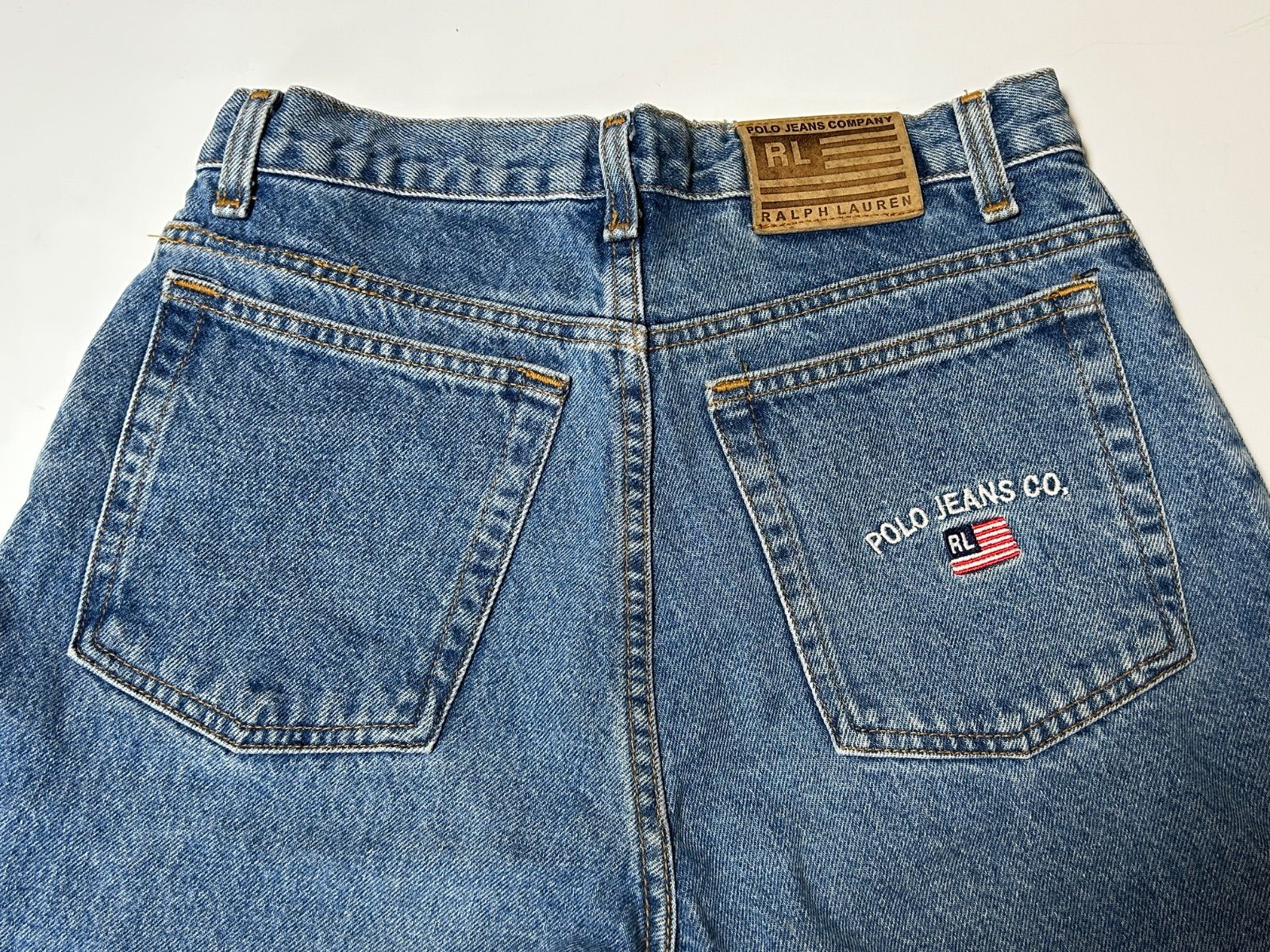 JEANS POLO Y2K CO. ラルフ 星条旗タブ 革パッチ メキシコ製 COMPANY 