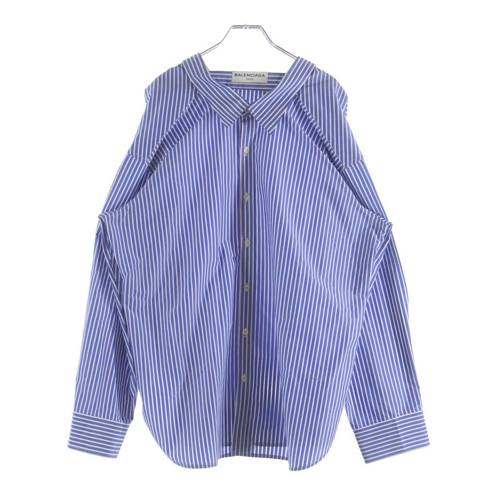 BALENCIAGA (バレンシアガ) ストライプシャツ ブルー #34 470555