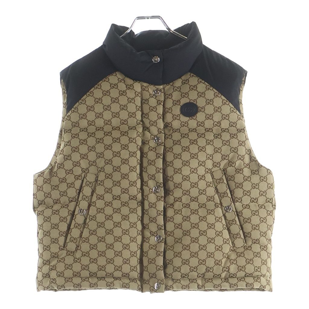 GUCCI (グッチ) GGコットンキャンバスダウンベスト ベージュ #36 774910