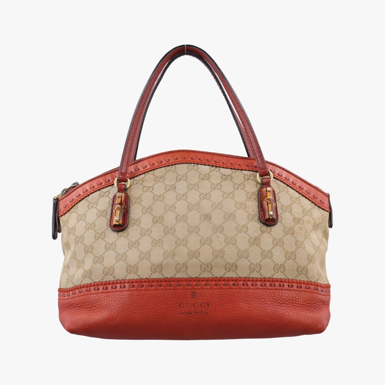 グッチGucciバンブー ブラウン GGキャンバス×レザー 339002 D015352521
