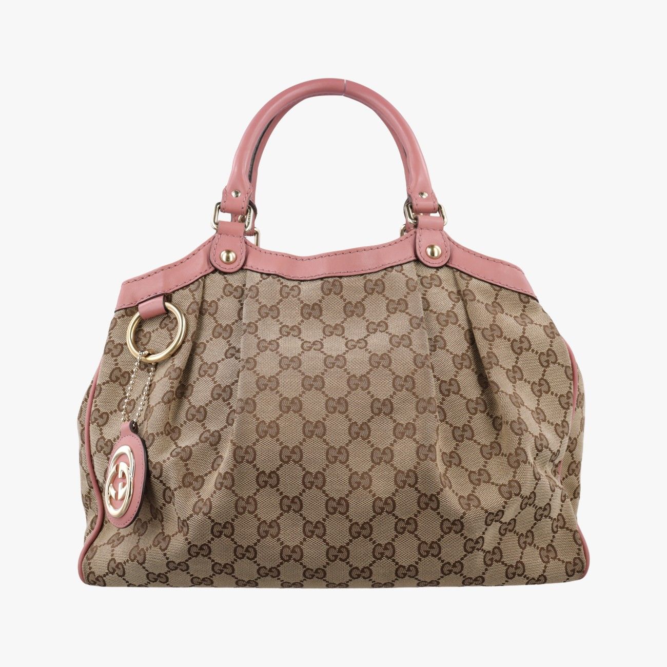 グッチGucciスーキー ベージュ × ブラウン × ピンク キャンバス×レザー 211944 F6531090