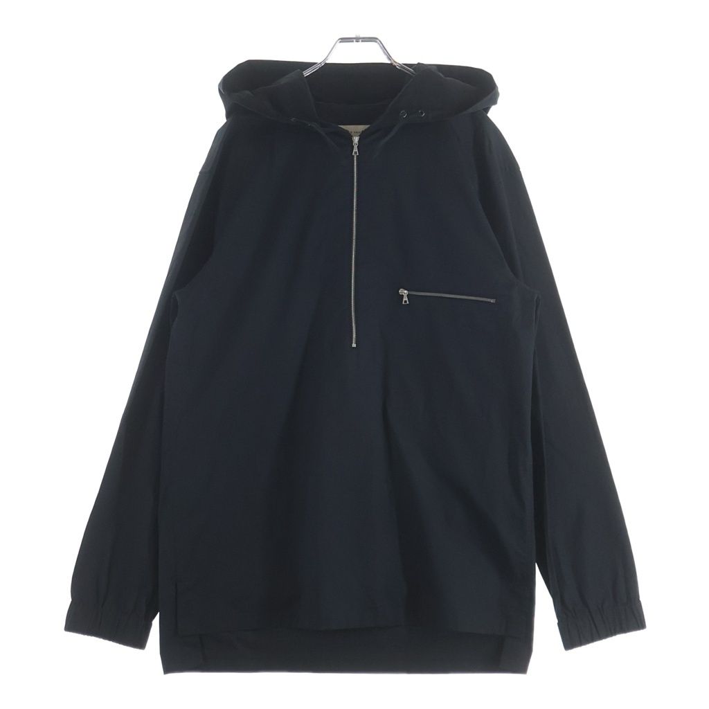 DRIES VAN NOTEN (ドリスヴァンノッテン) 25SS CARROCK 1147 M.W.SHIRT キャロック ハーフジップ フーデッド長袖シャツ ブラック 855.020738-1147-900