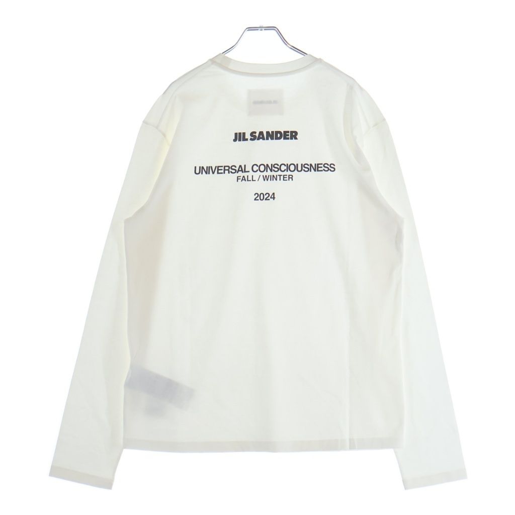 JIL SANDER (ジルサンダー) 24AW T-SHIRT LS バックロゴプリント クルーネック 長袖Tシャツ カットソー ホワイト J22GC0188 J46219