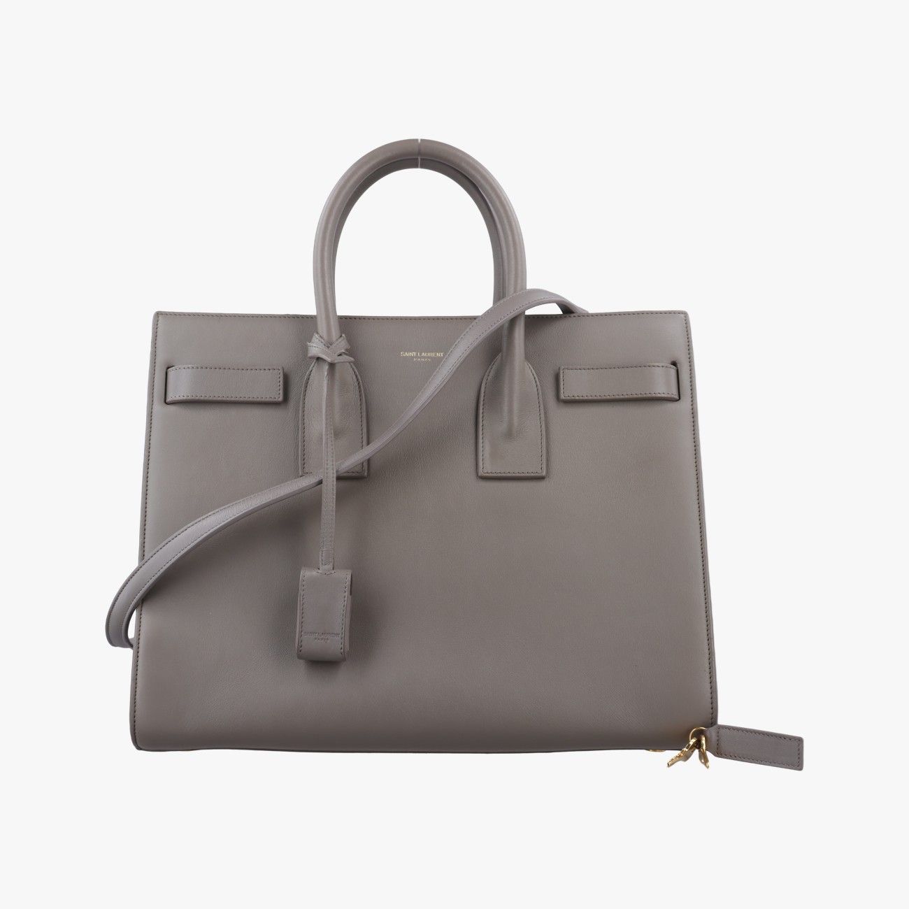 イヴサンローランYves Saint Laurentサックドジュール グレー レザー 355153 GNR355153.0514