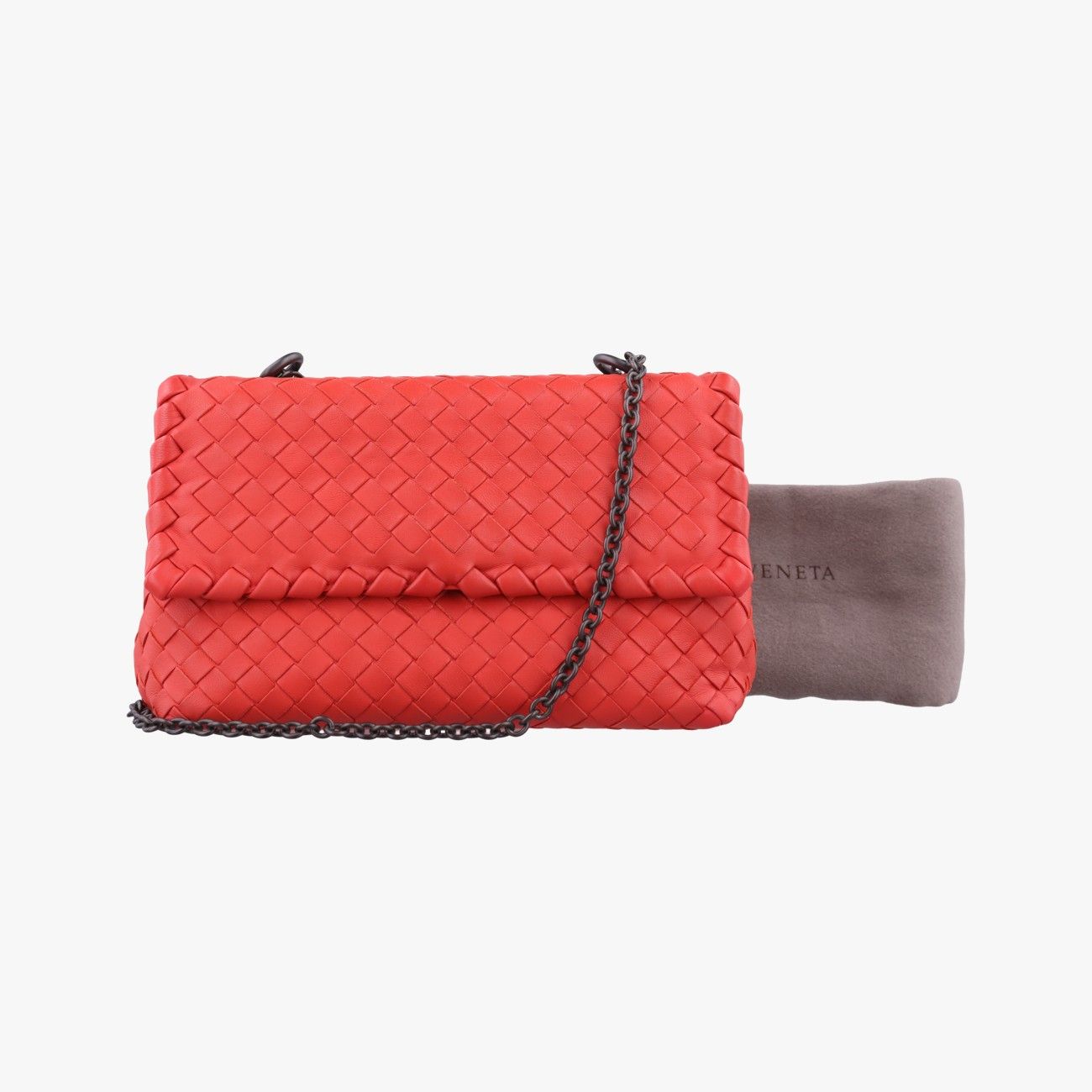 ボッテガヴェネタBottega Venetaイントレチャート オリンピア オレンジ ラムスキン B06269247P 45,600円