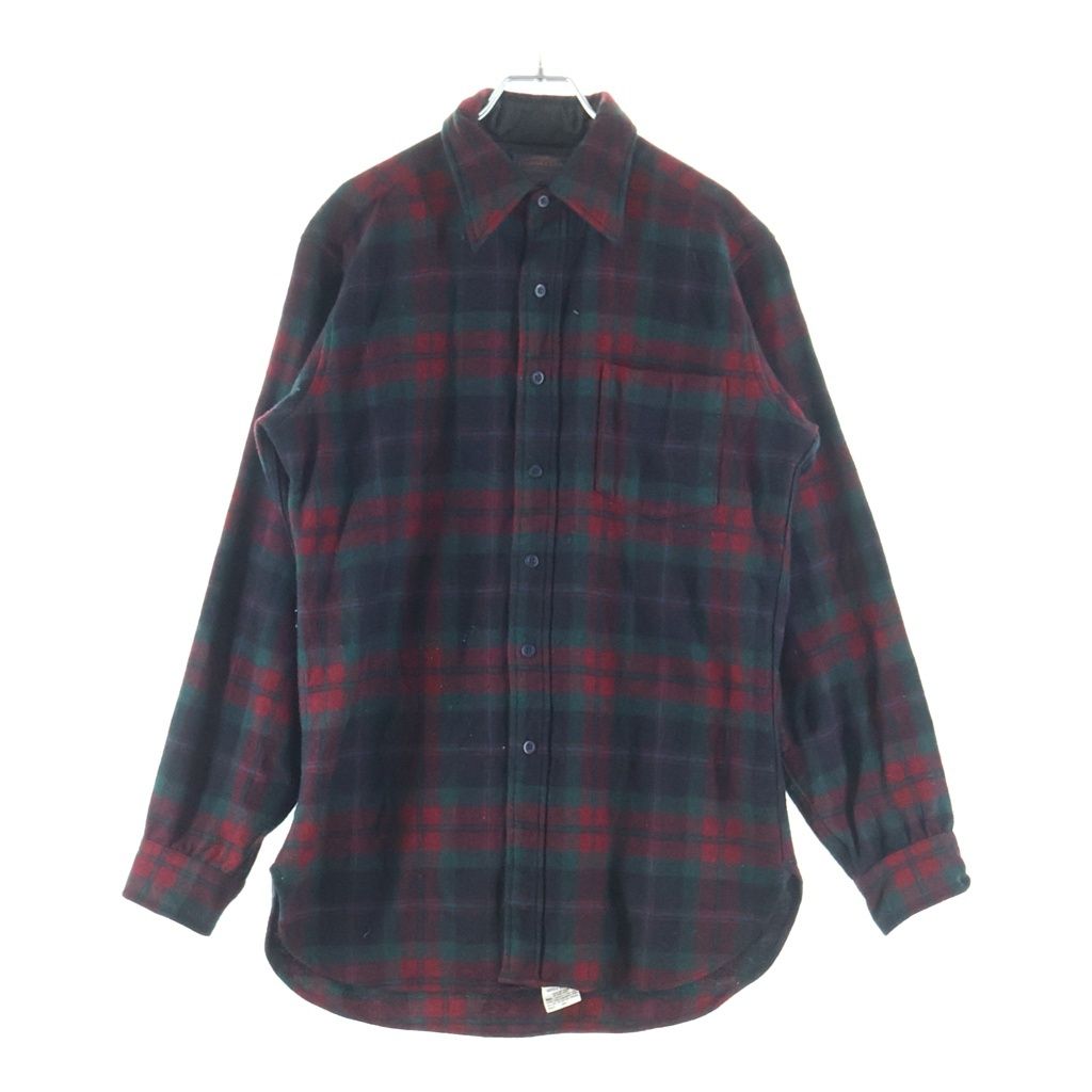 PENDLETON (ペンドルトン) 70S VINTAGE L/S CHECK WOOL BOARD SHIRT ヴィンテージ USA製 チェック柄 長袖ウール ボードシャツ レッド/グリーン