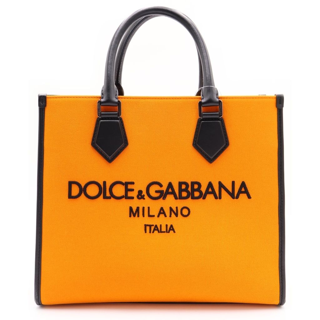 DOLCE & GABBANA (ドルチェアンドガッバーナ) ロゴエンブロイダリー デザイン 2WAY ハンドショルダーバッグ オレンジ BM1796