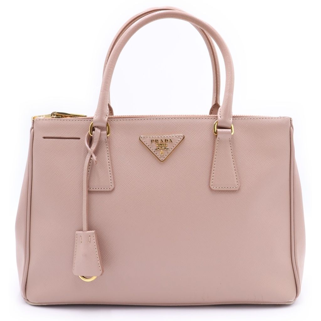 PRADA (プラダ) サフィアーノ ガレリア スモール レザー 2WAY ショルダーバッグ ハンドバッグ BN1801 ピンクベージュ ピンク
