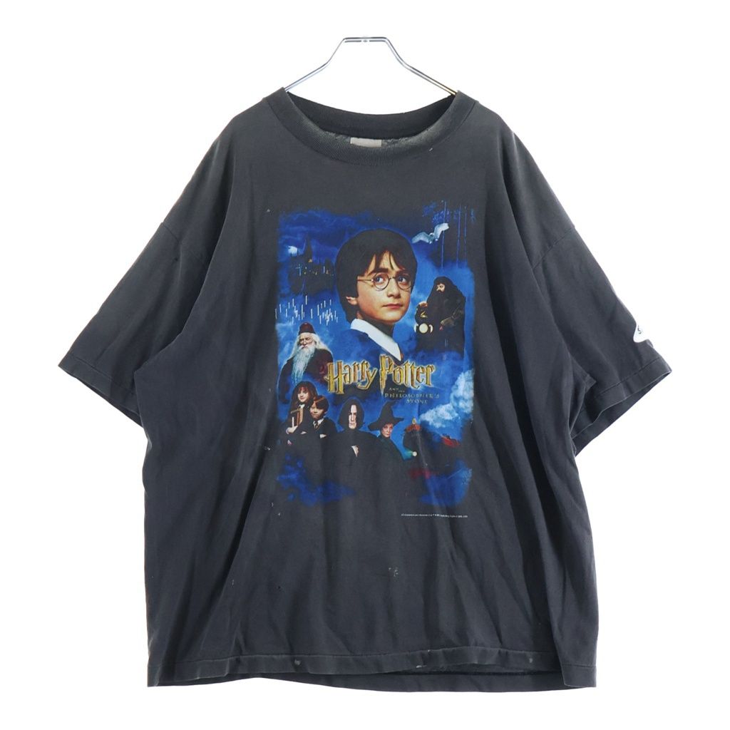 SAINT MICHAEL (セントマイケル) 25AW HP_SS TE ヴィンテージ加工 ムービー プリントロゴ 半袖Tシャツ カットソー グレー SM-HR1-0000-C45