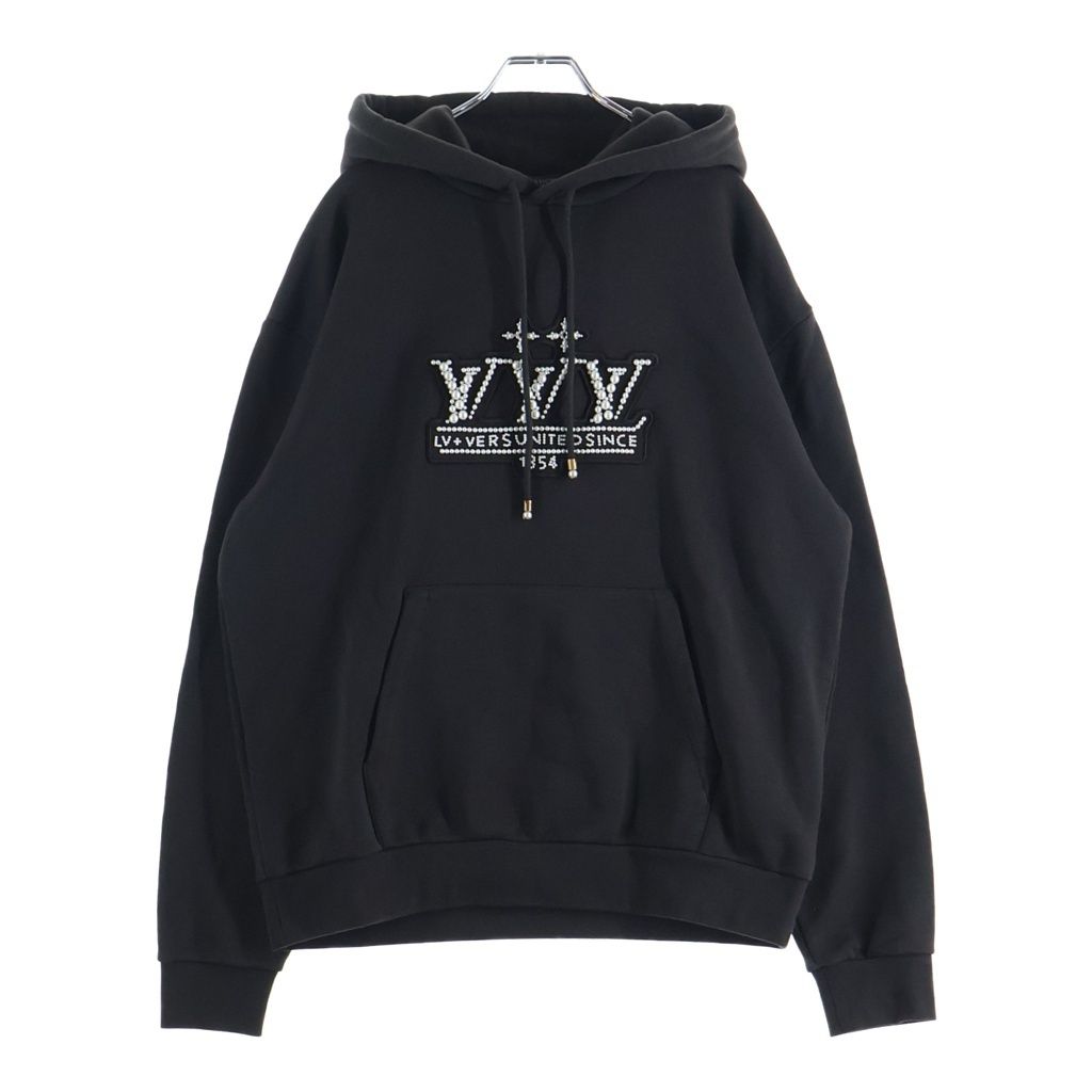 LOUIS VUITTON (ルイヴィトン) 25SS パールエンベリッシュド プルオーバーパーカー フーディー ブラウン RM251M ZA8 HSY92W