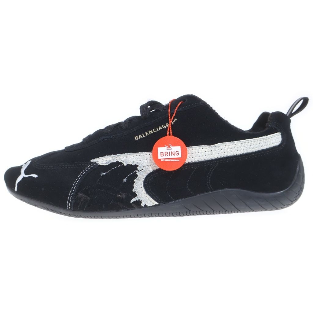 BALENCIAGA (バレンシアガ) ×puma speedcat 406519-02 プーマ スピードキャット デストロイ加工 スエード ローカットスニーカー US9/27.0cm ブラック