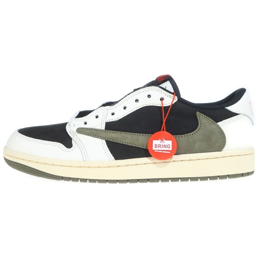 NIKE (ナイキ) ×TRAVIS SCOTT WMNS AIR JORDAN 1 LOW OG Medium Olive トラヴィススコット エアジョーダン1 ローカットスニーカー US10.5/27.5cm DZ4137-106