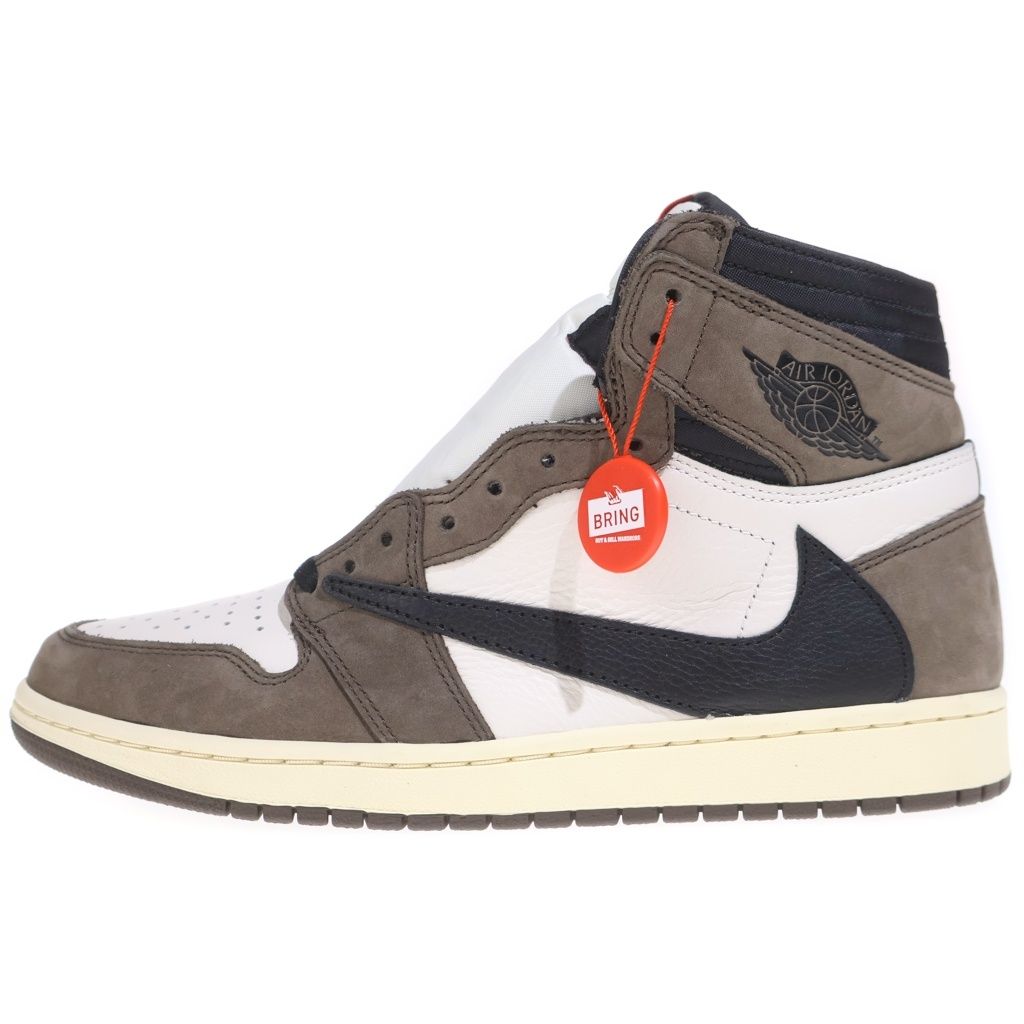 NIKE (ナイキ) ×TRAVIS SCOTT AIR JORDAN 1 RETRO HIGH OG TS SP トラヴィススコット エアジョーダン1 レトロ ハイカットスニーカー ブラウン/ホワイト US10/28cm CD4487-100