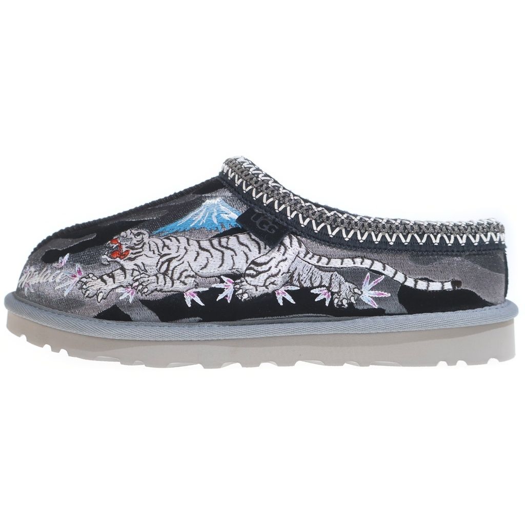UGG (アグ) 24AW ×PALACE TASMAN SLIPPER BLACK CAMO パレス ブラックカモ 刺繍デザイン タスマンスリッパ ミュール ブラック/パープル 1172070-BKCA