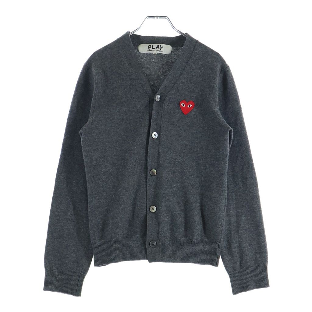 PLAY COMME des GARCONS (プレイコムデギャルソン) AD2015 Heart Logo cardigan ハートロゴカーディガン グレー AZ-N008