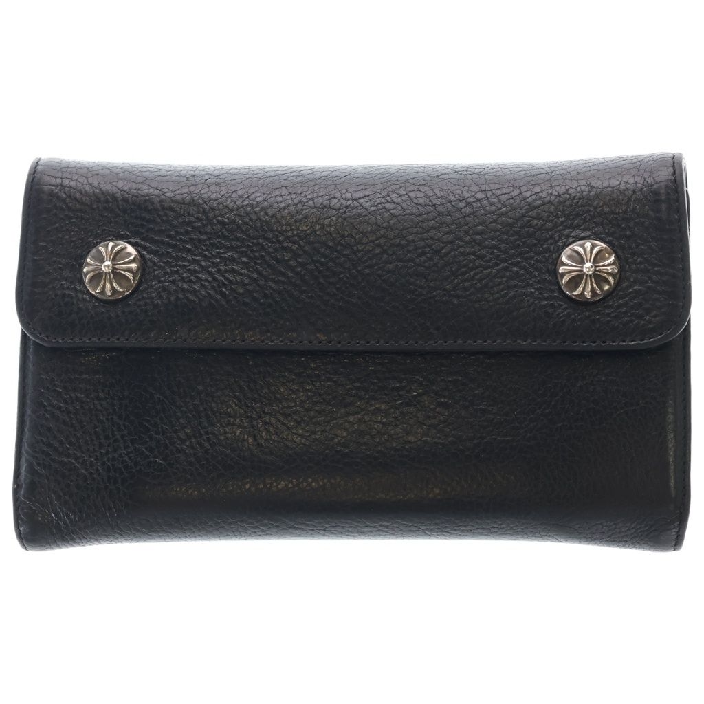 CHROME HEARTS (クロムハーツ) WAVE ウェーブ レザーウォレット 財布 ブラック BCA375