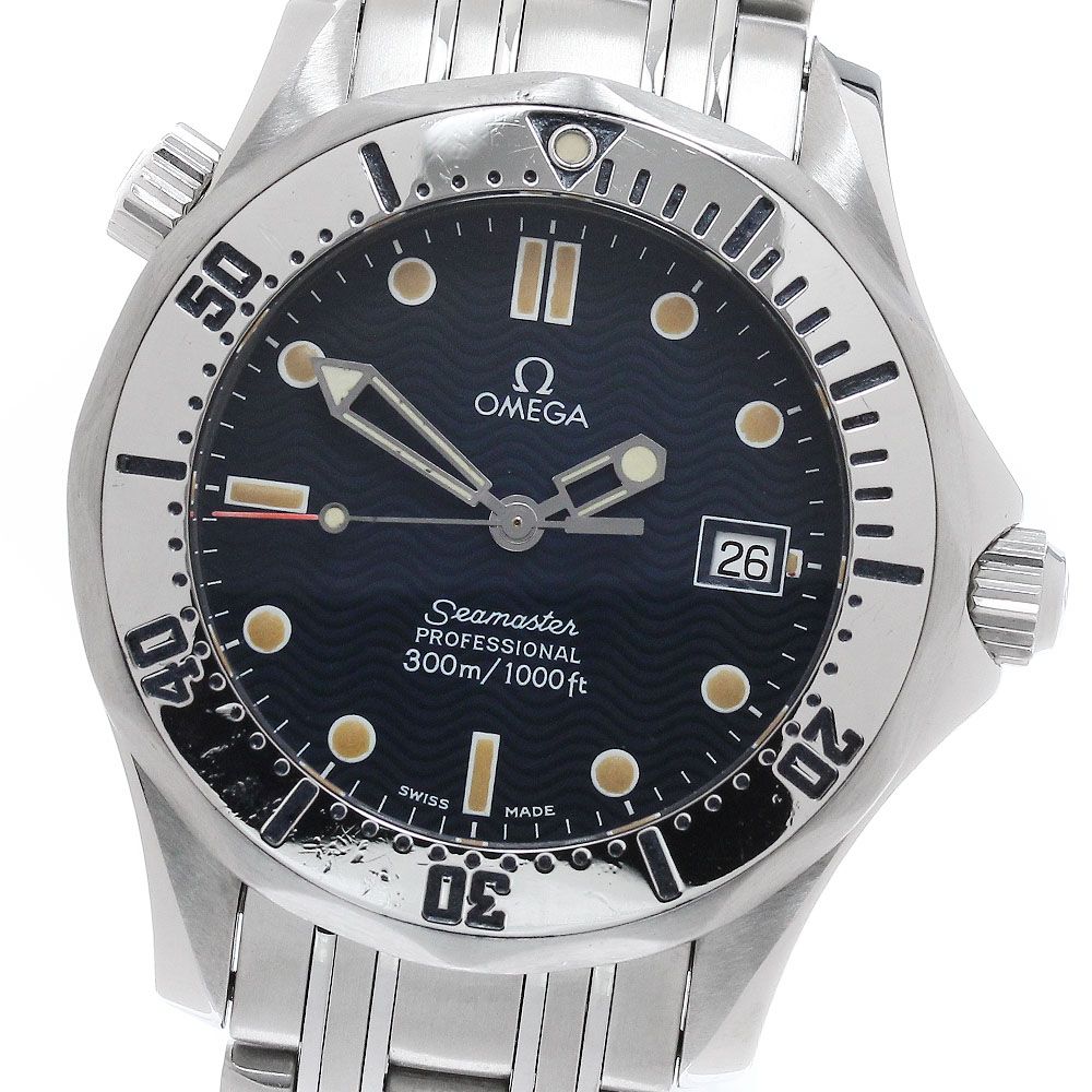 オメガ OMEGA 2562.80 シーマスター300 デイト クォーツ ボーイズ 保証書付き_960521