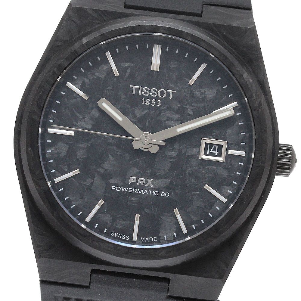 ティソ TISSOT T137.907.97.201.00/T137907 PRX パワーマティック80 カーボン デイト 自動巻き メンズ 美品 _963148