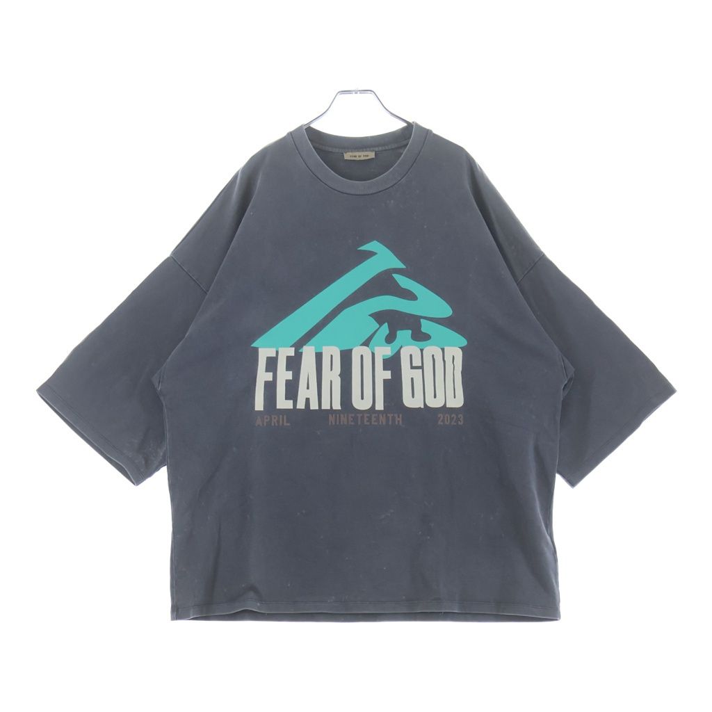 RRR123 RIVINGTON roi Rebis (リヴィントンロイレビス) ×FEAR OF GOD MPUNTAIN TEE 半袖 クルーネック カットソー グレー