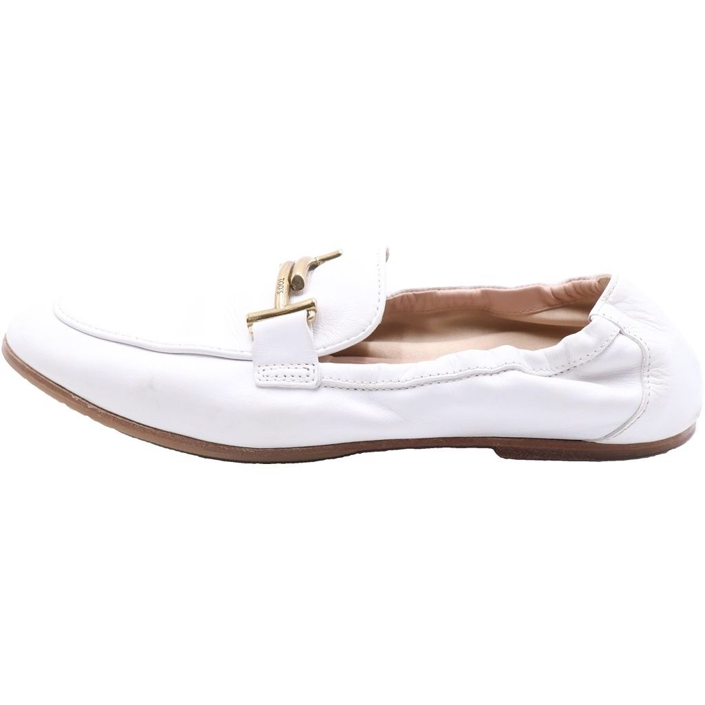 TOD'S (トッズ) フラットレザーシューズ ホワイト #38 1/2