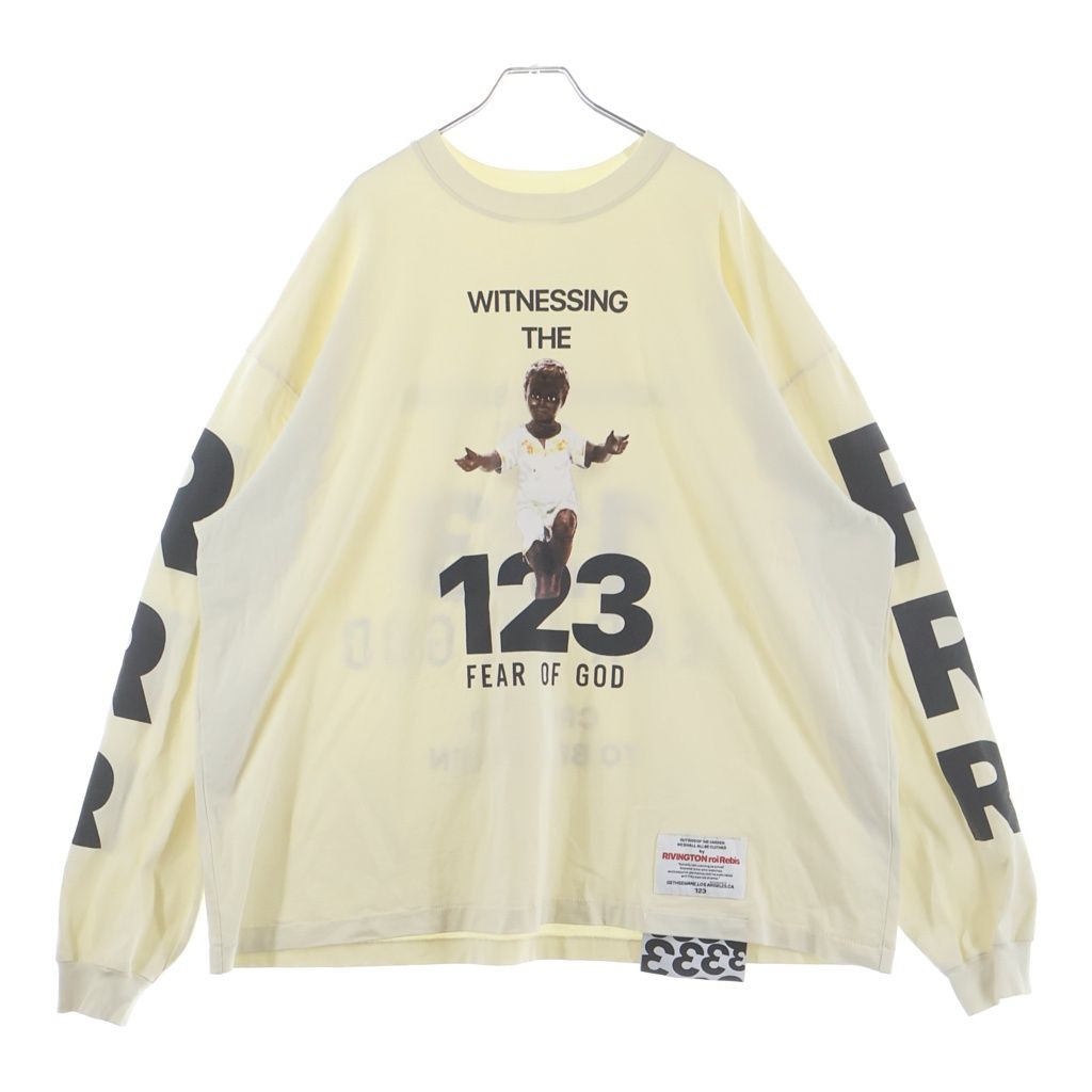 RRR123 RIVINGTON roi Rebis (リヴィントンロイレビス) ×FEAR OF GOD Revival LS T-shirt 長袖 クルーネック Tシャツ カットソー アイボリー