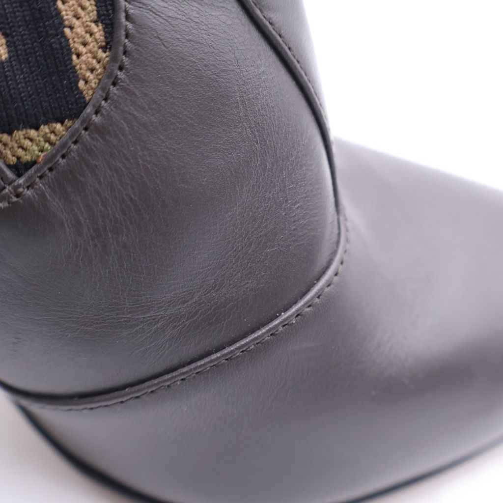 FENDI (フェンディ) FFロゴモチーフ ロココ ニットソックスブーツ