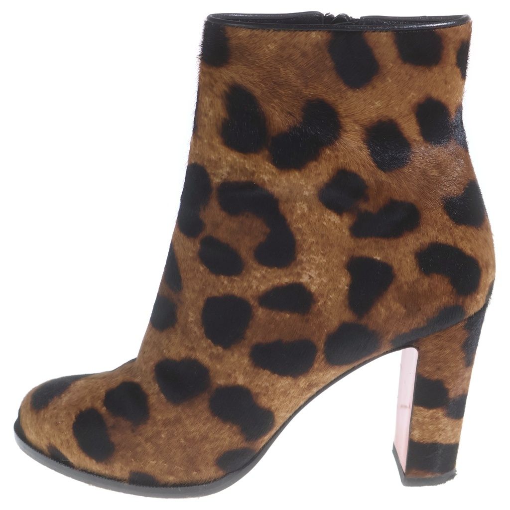 CHRISTIAN LOUBOUTIN (クリスチャンルブタン) Leopard Ankle Boots レオパード アンクル ブーツ ハラコ ブラウン/ブラック レディース