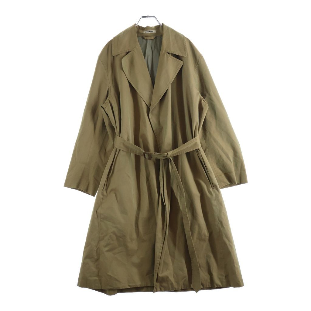 AURALEE (オーラリー) 16AW FINX CHAMBRAY WRAP COAT 玉虫 フィンクスシャンブレー トレンチコート ベージュ A6AC03CG