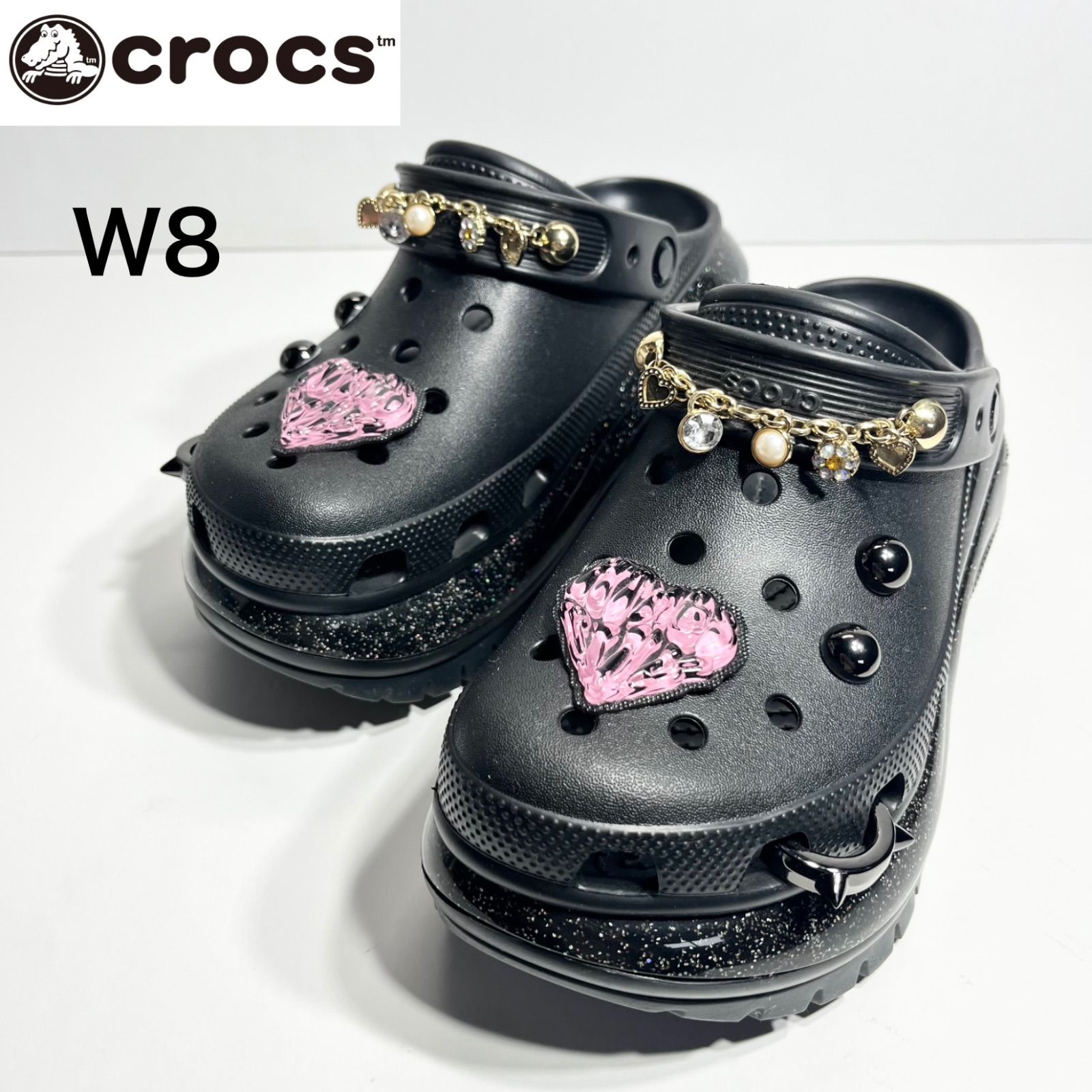 【極美品】atmos pink × crocs メガクラッシュ W8 24cm Y2K
