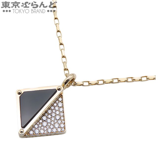 プラダ PRADA エターナル ゴールド ペンダント イエローゴールド K18YG オニキス ダイヤモンド D0.38ct ネックレス レディース 仕上済 現行品 101821011