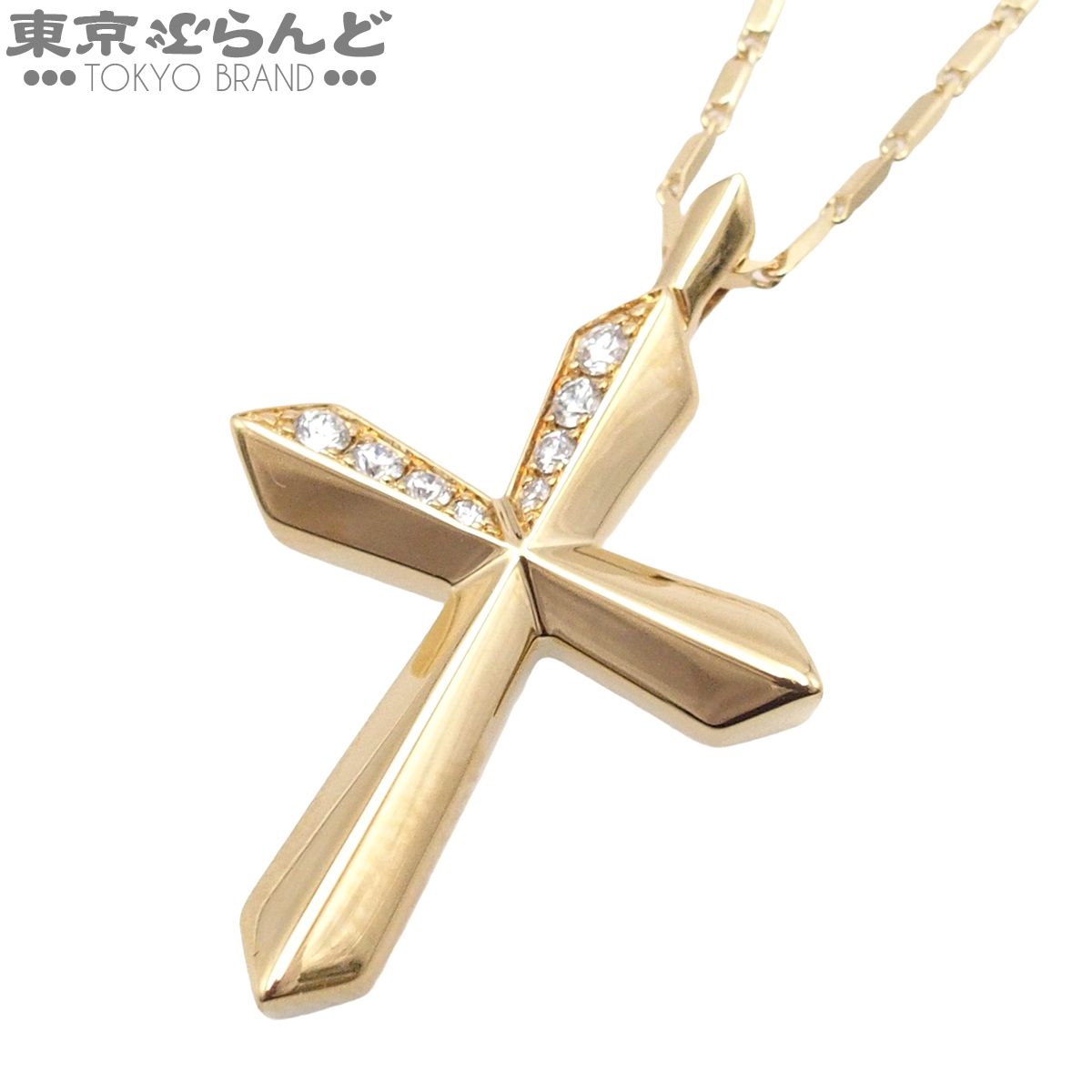 グラフ GRAFF ネックレス イエローゴールド ダイヤモンド K18YG クロスモチーフ レディース 仕上済 101864614 235,125円