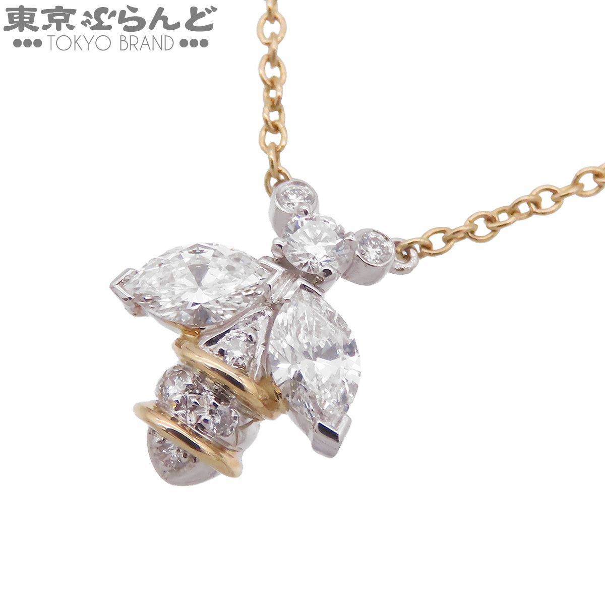ティファニー TIFFANY&Co. ジャン シュランバージェ ネックレス イエローゴールドxプラチナ K18YG Pt950 ダイヤモンド レディース 仕上済 101864607