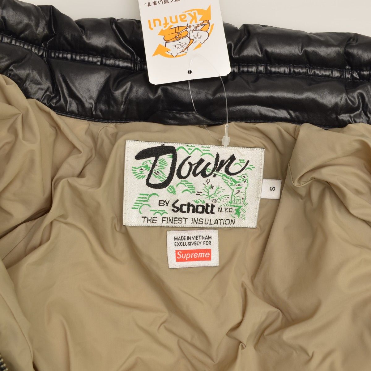 SUPREME×Schott】26SS Glossy Lightweight Down Puffer Jacket Black 