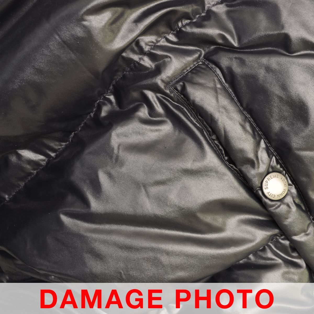 SUPREME×Schott】26SS Glossy Lightweight Down Puffer Jacket Black 