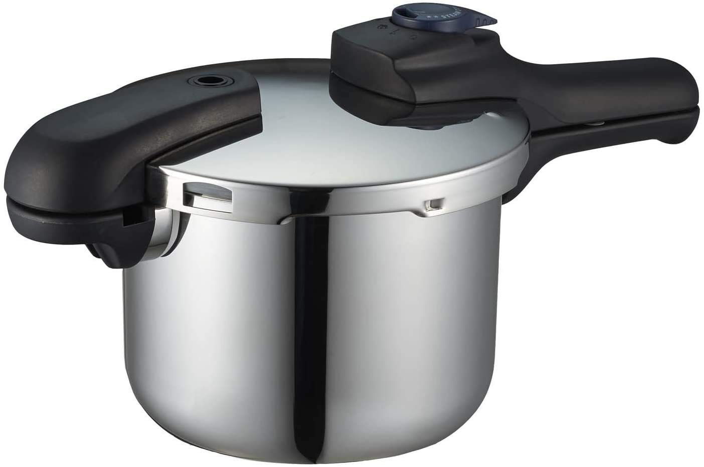 パール金属 圧力鍋 3.5L IH対応 3層底 切り替え式 レシピ付 クイックエコ H-5040 ステンレス鋼ma