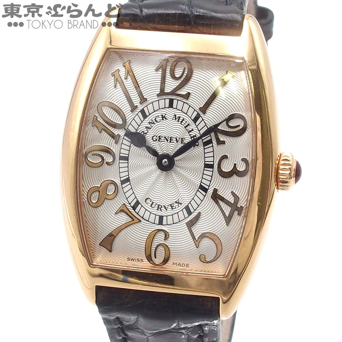 フランクミュラー FRANCK MULLER トノーカーベックス レリーフ 1752QZREL ホワイト K18PG クロコダイルレザー 腕時計 レディース QZ 101849862